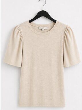 🤎✨‎ Ann Taylor Loft Mixed Media Flutter Sleeve Top (NEW WITH TAG) ✨🤎